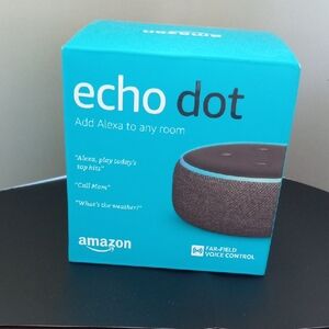NWT Amazon Echo Dot Smart Speaker with Teal Accent Box